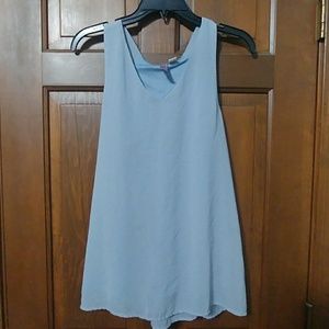 Light blue flowy tank top.